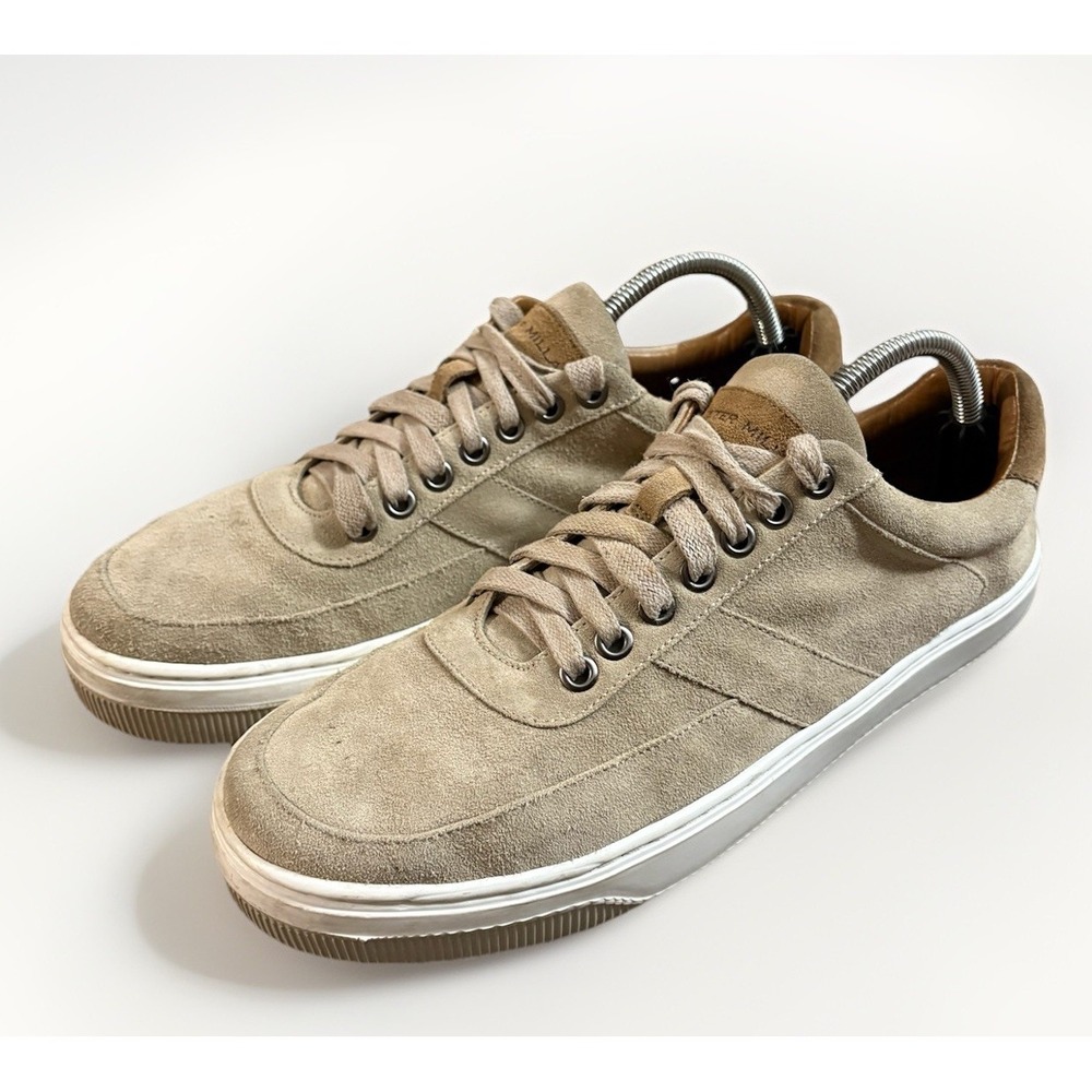 Peter Millar Men's Size 9M Vantage Low Top Sneakers Shoes Beige Suede Leather